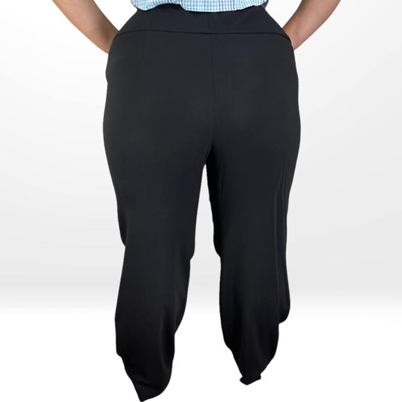 00s MAGASCHONI COLLECTION Vintage Black Wool Flat Front Dress Pants - Picture 4 of 7